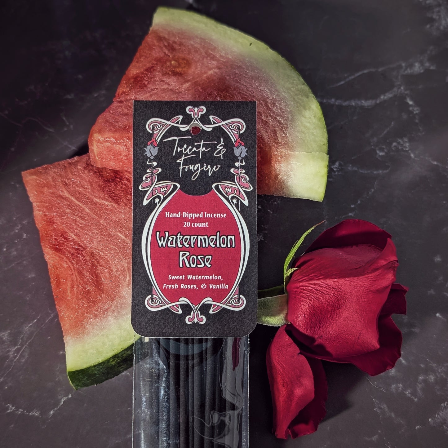 Toccata & Fougère™ Watermelon Rose Hand-Dipped Incense